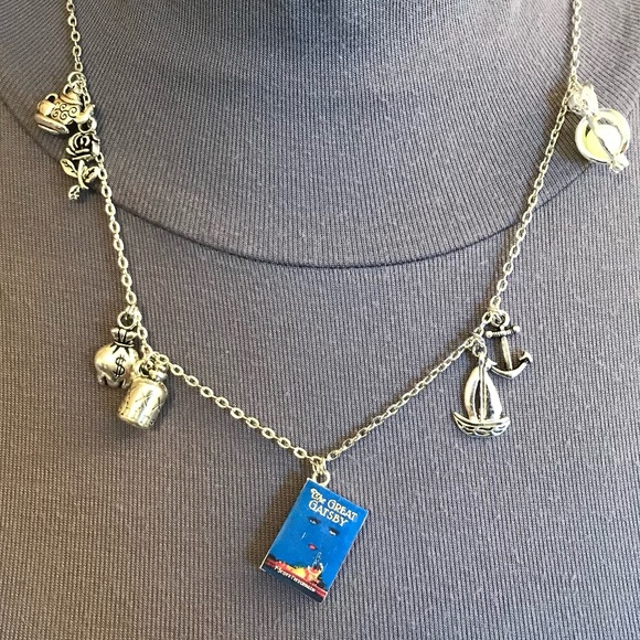 The Great Gatsby F. Scott Fitzgerald Handmade Glowing Literature Book Necklace - Picture 8 of 16